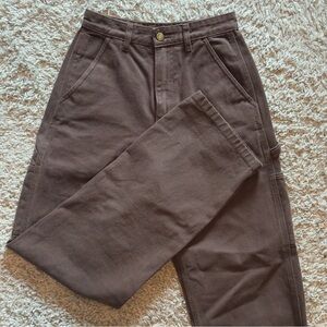 Thrills Brown Straight Leg Pants Cotton